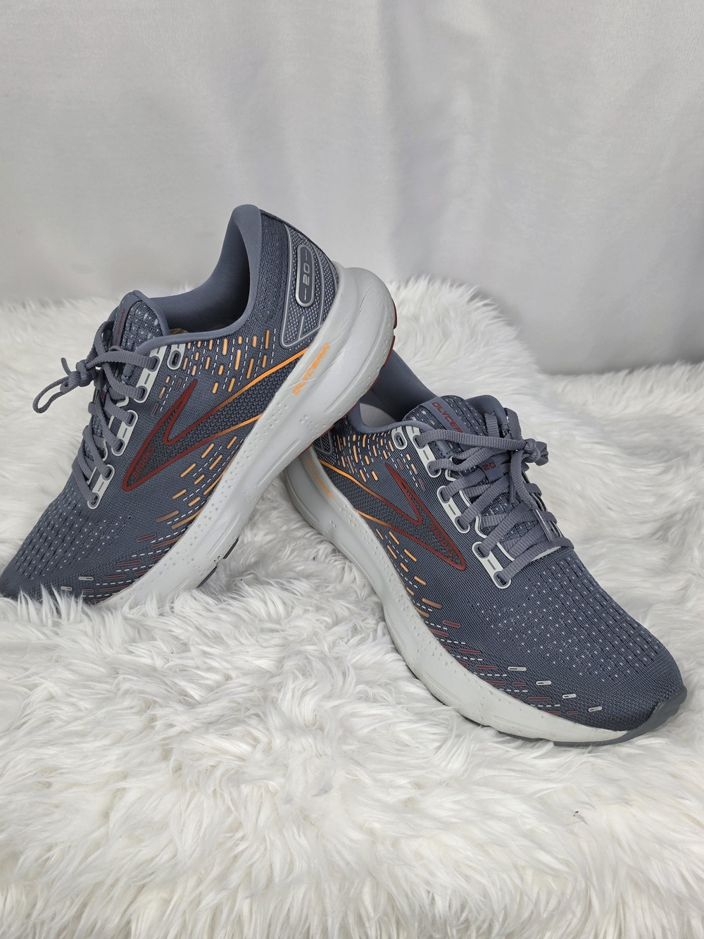Brooks Glycerin 20 Men’s 8.5 D Gray Orange Cushioned Running Shoes